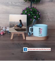 Halaya Hediye Fotoğraflı Dekoratif Taş, Kupa Bardak Beyaz Hediye (Model 8)