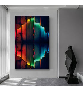 Neon Wood Kanvas Tablo