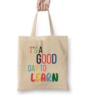 Teacher Gift-Learning Inspire-Science Student School- Inspirational KIDS WOMEN Men Bez Çanta Uzun Saplı