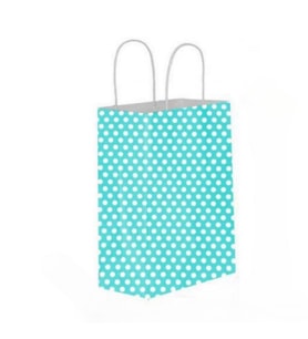 Kraft Burgu Saplı Çanta 25x31x12 Mavi Puantiye 250 ADET