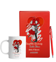 Sevgililer Gününe Özel Kırmızı Defter Kalem & Kupa Hediye Seti 37