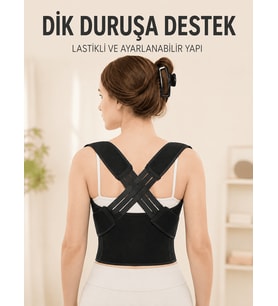 Sırt Destek Korsesi Dik Duruş İçin Ayarlanabilir Lastikli Postür ve Bel Korsesi