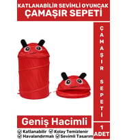 Premium Hafif Kompakt Geniş Hacimli Katlanabilir İlgi Çekici Çocuk Sevimli Oyuncak Çamaşır Sepeti