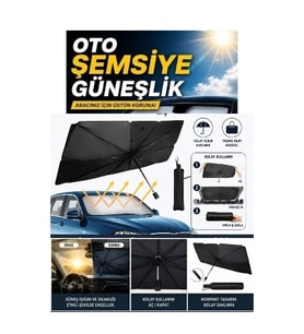 Oto Ön Cam Güneşlik Katlanabilir Pratik Torpido Güneş Koruyucu Şemsiye(145x79cm)