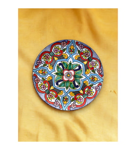 Dekoratif Duvar Tabağı Mutfak Bahçe Balkon Süsü Desenli Çiçekli Renkli Mandala Etnik Tabak No:40