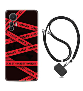 Xiaomi 12 Lite Kılıf Resimli Boyun Askılı İpli Desenli Silikon Danger 1372