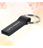 KİŞİYE ÖZEL İSİM BASKILI METAL KUTULU METAL USB BELLEK 32 GB (Siyah)