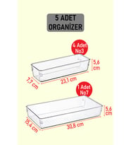 5'li Modüler Organizer Seti, Kepçeli ve Kaşıklı Düzenleme Seti
