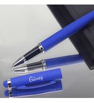 Gümüş Detaylı Mat Roller Kalem (Mavi)