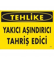 Mey İthalat® Tehlike Aşındırıcı Tahriş Edici Uyarı Levhası 25X35 Kod:773