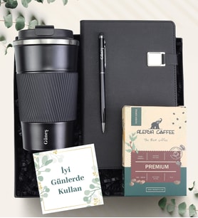 Kişiye Özel Termos & Defter & Kalem & Filtre Kahve Hediye Seti