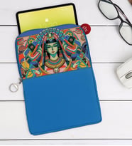 BK Gift Modern Soyut Tasarımlı Taşınabilir Koruyucu Tablet Kılıfı & Organizer Çanta - Mavi-3
