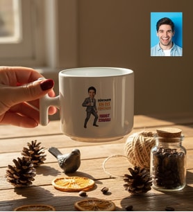 Kişiye Özel Karikatürlü Erkek Öğretmen T Kupa Öğretmenler Günü Hediyesi