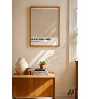 Bleached Sand Renk Kartı, Ahşap Çerçeveli Duvar Tablosu - Huzurlu Ev Dekorasyonu