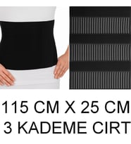 Ayarlanabilir Abdominal Karın Korsesi Bel Korsesi Doğum Sonrası Korse Cerrahi Korse (Misinalı Kumaş) 115 Cm x 25 Cm (Siyah)