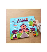 Okula Dönüş Tasarımlı 24 Parça Ahşap Çocuk Puzzle