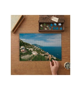Şehir Manzarası - Dağ - Deniz Tasarımı 240 parça Ahşap Puzzle Ahşap Kutuda MP01582