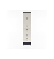 Hyperion Dolap 3 Raflı 5 Çekmeceli 4 Kapaklı 60x44x243 Antrasit-Aytaşı