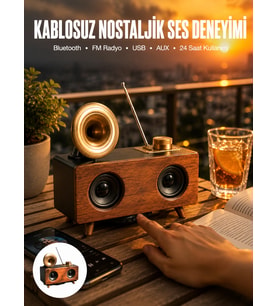 Nostaljik Radyo Bluetooth Bağlantılı Şarjlı Yüksek Ses Kaliteli Yeni Nesil