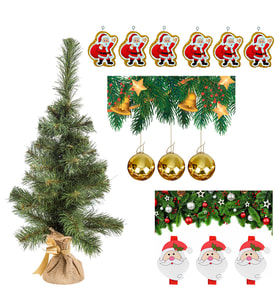 Yılbaşı Yeşil Çam Ağacı 60 cm Set-1