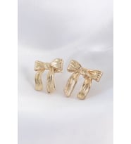 Pirinç Gold Renk Çizgi Detay Fiyonk Küpe - TJ-BKP8934