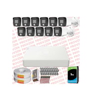 Provzen Hikvision 11 Kamera Hibrit ColorVu Full HD Güvenlik Kamera Olay Anında bildirim