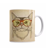 Gözlüklü Kedi  Cats Kupa Bardak Porselen