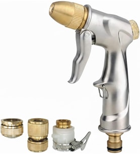 Metal Sulama Tabancası Pro Set, Bahçe Sulama Seti, Pirinç Bağlantı Parçaları Dahil
