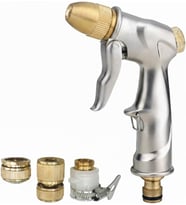 Metal Sulama Tabancası Pro Set, Bahçe Sulama Seti, Pirinç Bağlantı Parçaları Dahil