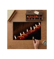 Yanan Sıra Mumlar Tasarımı 240 parça Ahşap Puzzle Ahşap Kutuda MP04050