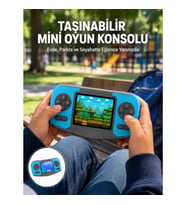 Mey İthalat® Taşınabilir Mini Video Oyun Konsolu Ergonomik Tasarım