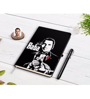 BK Gift Kişiye Özel Godfather Baba Tasarımlı Siyah Defter ve Kalem Hediye Seti-2