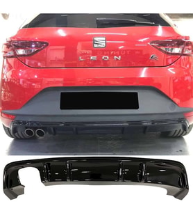Seat Leon Mk3 FR Difüzör Parlak Siyah Plastik Sol Çift 2012-2016 Arka-difizör-bodykit-ek-karlık