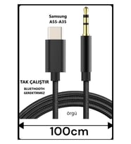 Samsung Galaxy A55 Samsung A35 Aux Kablo Type C Aux Kablo Dac Çipli örgülü Tak Çalıştır