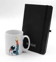 Özel Tasarım Astronot Kupa & Kişiye Özel Plakalı Defter