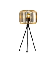 Kafes Tripod Abajur Metal Başlıklı Gold