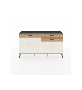 Arges Konsol 2 Raflı 3 Çekmeceli 4 Kapaklı 176x30x99 Antrasit-Aytaşı/Çam