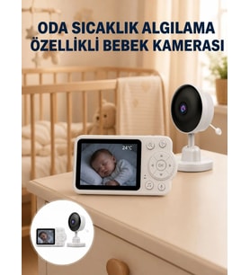 Sıcaklık Sensörlü Güvenli Bebek Kamerası İki Yönlü Ses Yeni Nesil