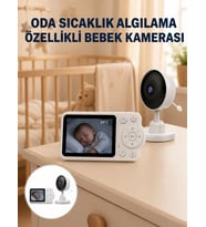 Sıcaklık Sensörlü Güvenli Bebek Kamerası İki Yönlü Ses Yeni Nesil
