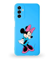 Samsung Galaxy M23 Uyumlu Lansman Kılıf Altı Kapalı İçi Kadife  Minnie Mouse-F Tasarımlı  Kapak (Şeffaf)