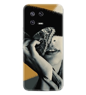 Xiaomi 13 Kılıf Resimli Desenli Silikon Platinium Series Butterfly Girl 1837