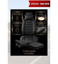 volvo s60 2018 Koltuk ve Kılıf uyumlu Lüks Yastık Siyah Minder 2 Minder 2 Yastık