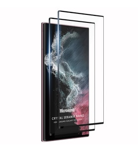 Microsonic Samsung Galaxy S22 Ultra Crystal Seramik Nano Ekran Koruyucu Siyah (2 Adet)