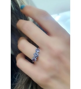 Sky Diamond Purple Renk Değiştiren Aleksandrit Taşlı Tria Yüzük