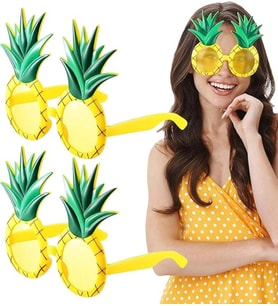 Tropikal Hawaii Ananas Şekilli Parti Gözlüğü 9.5 x 14 cm (5047)
