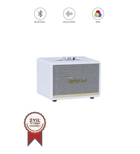 Torima D35 Beyaz Nostalji Kablosuz Bluetooth Hoparlör