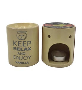 Relax And Enjoy Vanillla Seramik Buhurdanlık ve Wax Mum (Karışık)