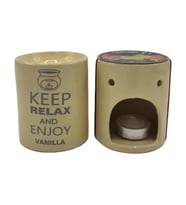 Relax And Enjoy Vanillla Seramik Buhurdanlık ve Wax Mum (Karışık)