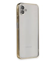 Newface Samsung Galaxy A04 Kılıf Razer Lensli Silikon - Gold