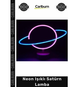 Özel Üretim Modern Estetik Tasarım Pil USB Çalışan Dekoratif Hediye Gece Neon Işıklı Satürn Lamba